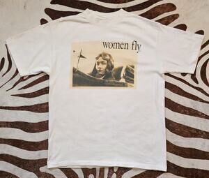 Vintage 90s Amelia Earhart First Women Aviators T Shirt Size L